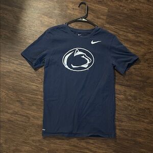 Nike Navy Blue Short Sleeve Tee with White Logo